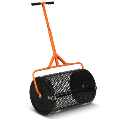 24" Lawn Topdressing Spreader With 0.75"×0.5" Mesh, Compost Spreader For Soil Sand Fertilizer Orange - view 5