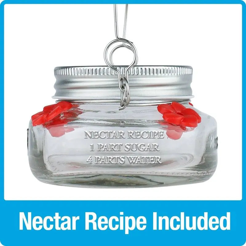 6oz Mason Jar Hummingbird Glass Feeder 2.5" - view 6