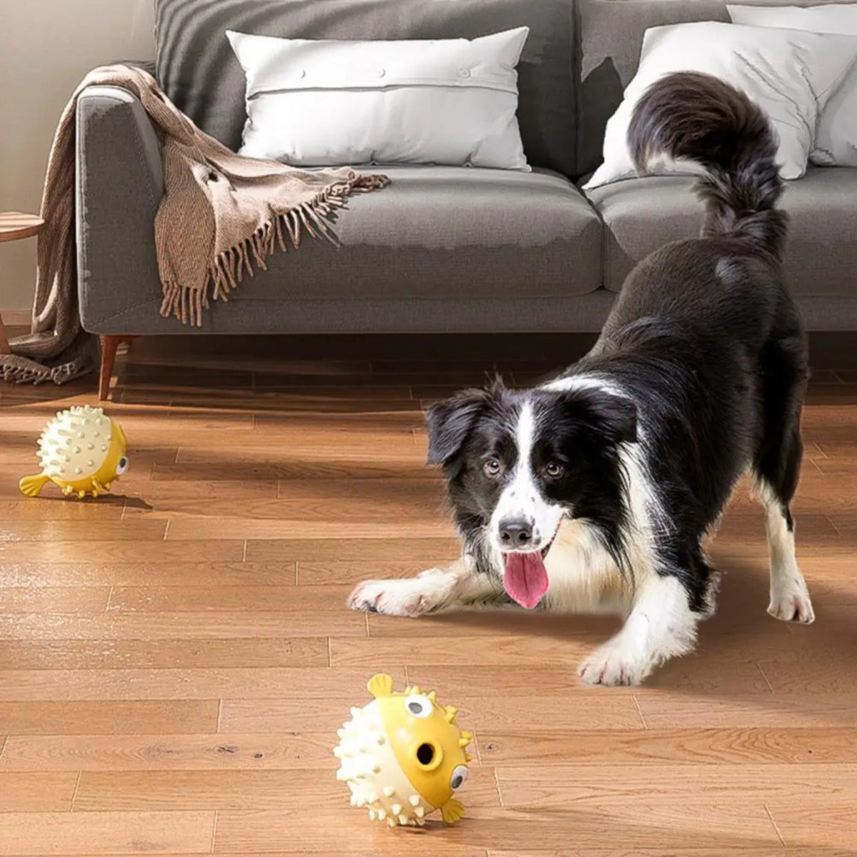 Dog Chew Toys, Dog Squeaky Toys For Aggressive Chewers, Tough Durable Fish Shape Interactive Dog Teeth Grinding Toy - view 3