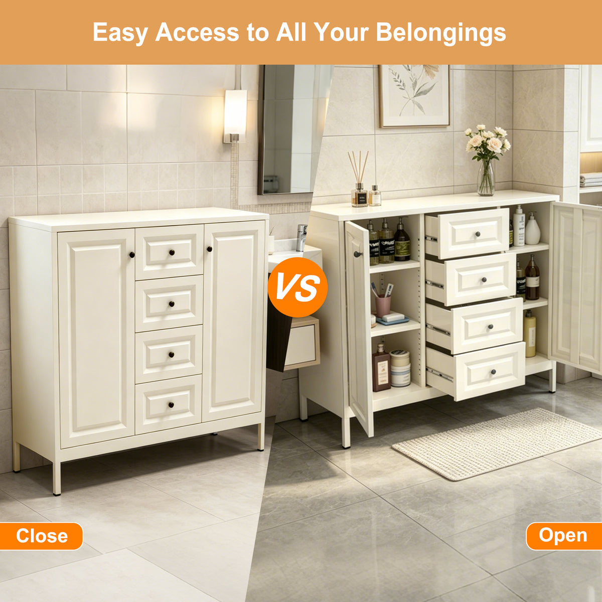 40.16'' Storage Sideboard Buffet Cabinet, Freestanding Accent Cabinet With 4 Drawers & 2 Doors - view 6