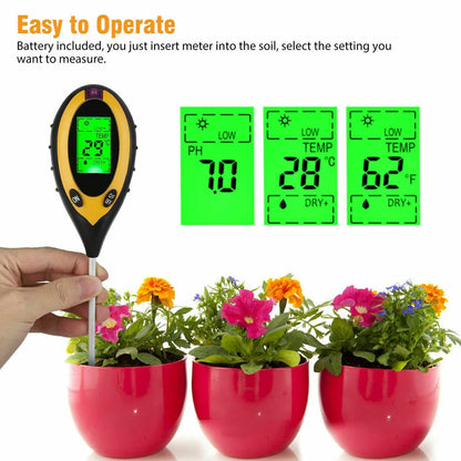 4 In 1 LCD Digital Soil Tester PH Water Temperature Sunlight Plant Test - view 6