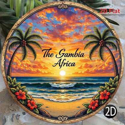 1pc Vintage African Gambian Sunset Beach Wall Sign, African Gambian Sunset Beach Wall Sign, Sunset Beach Wall Sign