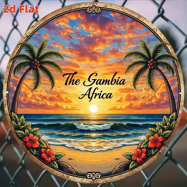 1pc Vintage African Gambian Sunset Beach Wall Sign, African Gambian Sunset Beach Wall Sign, Sunset Beach Wall Sign - view 5