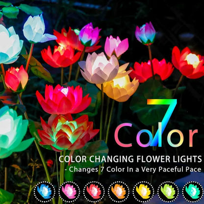 Solar Garden Lights, Lotus Flower Lights, Outdoor Light For Garden, Patio, Yard Decoration - view 2