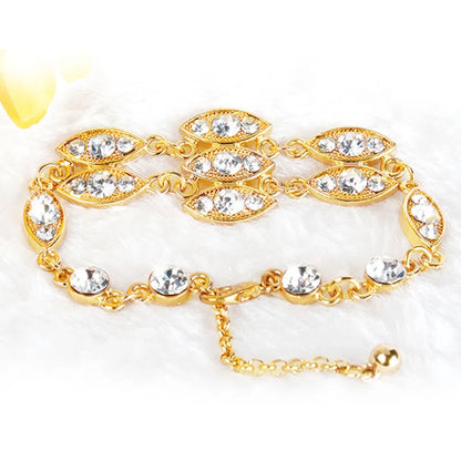 Noble Burnished Gold Bling Rhinestone Bracelet - view 4