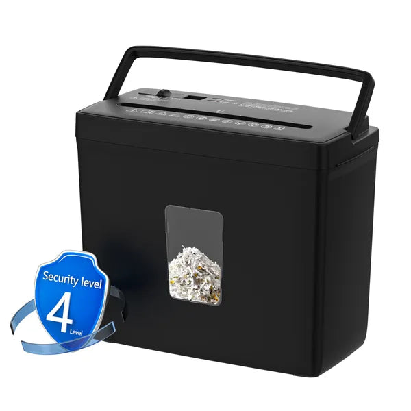 Paper Shredder For Home Use,5 Sheets Small Crosscut Paper Shredder,P-4 Security Level With 2.38-Gallon Basket