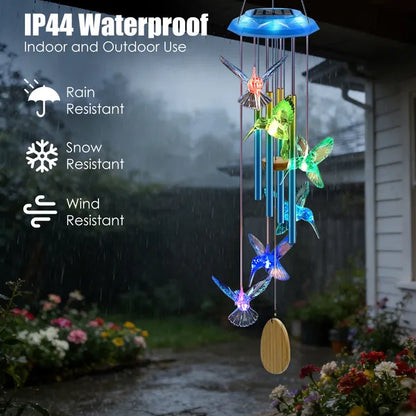 Solar Wind Chime With Aluminum Tubes 7 Color Changing Wind Chime For Outside IP44 Waterproof Outdoor Garden Yard Decor - view 8