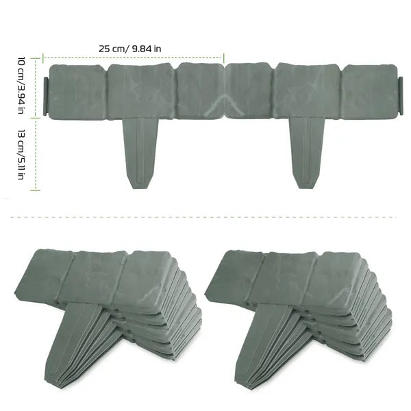 20 PCS Cobbled Stone Effect Plastic Garden Lawn Border Edging - view 3
