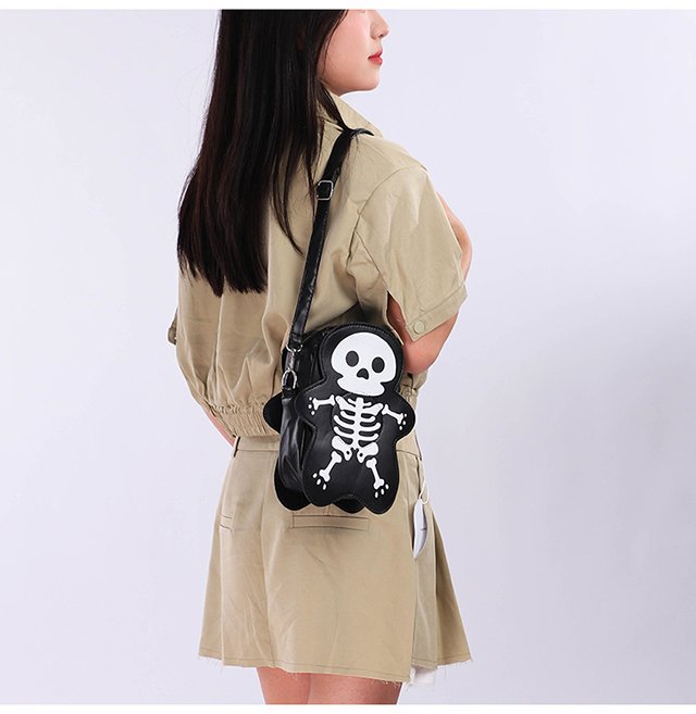 Halloween Skull Shoulder Bag Y2K Fashion Funny Cute Messenger Crossbody Bags Women Small Phone Bag - view 2