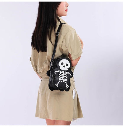 Halloween Skull Shoulder Bag Y2K Fashion Funny Cute Messenger Crossbody Bags Women Small Phone Bag - view 2