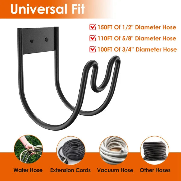 2Pack Heavy Duty Garden Hose Holder Stainless Steel Hose Hook Metal Hose Rack Reel Organizer For Water Hose Extension - view 2