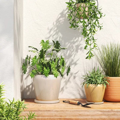 Ceramic Planter With Reactive Glaze 8" - view 3