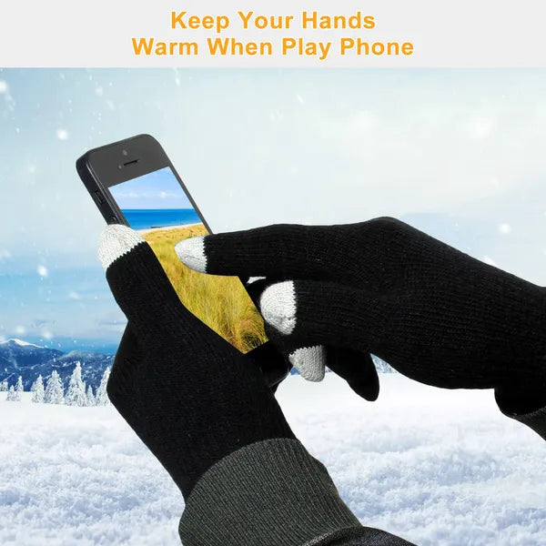 Unisex Touch Screen Gloves Full Finger Winter Warm Knitted Gloves For Warmth Running Cycling Camping Hiking - view 3