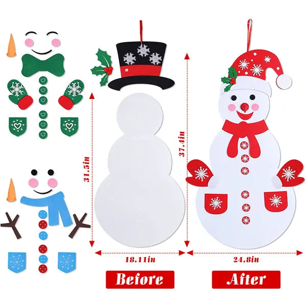 Felt Christmas Snowman Set DIY Felt Christmas Hanging Decorations - view 5