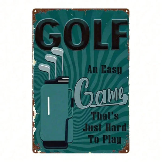 Vintage Golf Club Metal Sign 8x12 Inch Retro Farmhouse Wall Decor, Classic 2D Flat Metal Plaque For Home Bar Garage