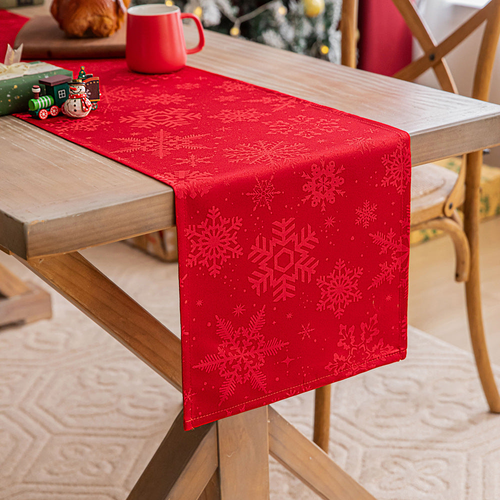 Christmas Table Runner Dark Jacquard Dining Table - view 8