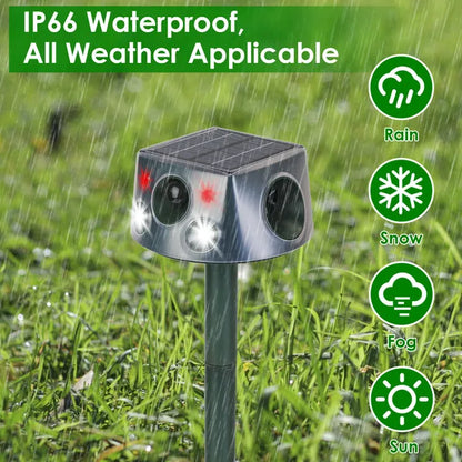 Ultrasonic Solar Animal Repeller Outdoor Mole Snake Squirrel Repellent Waterproof Bird Deer Dog Cat Deterrent With - view 4
