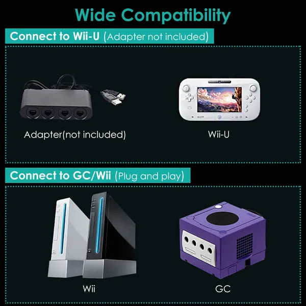Shock Wired Game Controller Gamepad Compatible With Nintendo Wii Gamecube - view 2