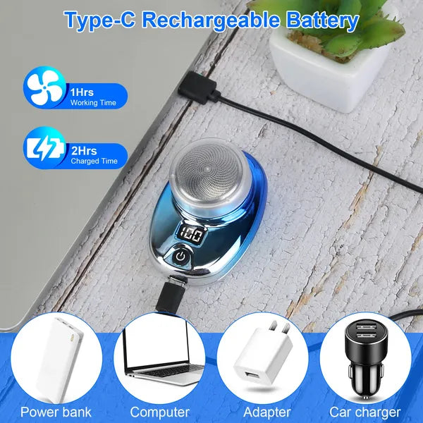 Portable Electric Shaver With LED Digital Display Type-C Rechargeable Electric Razor For Men Electric Beard Trimmer - view 2