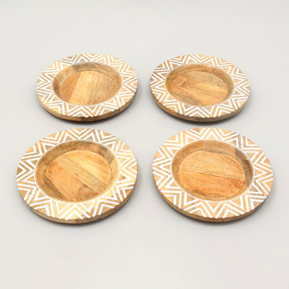 Handcrafted Wood Charger Plate Wooden Dinning Placemat Artisan Wood Tableware - view 3