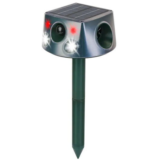 Ultrasonic Solar Animal Repeller Outdoor Mole Snake Squirrel Repellent Waterproof Bird Deer Dog Cat Deterrent With