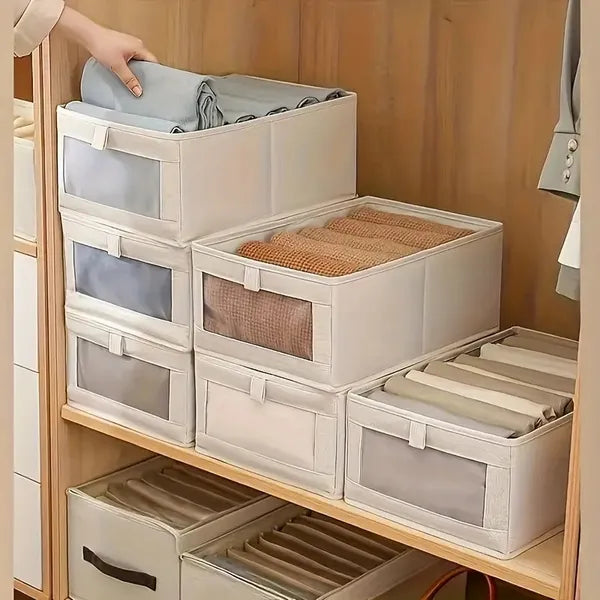 Foldable Clothes Storage Box With Viewing Window - Heavy-Duty Organizer Box, Stackable Closet Organizer For Wardrobe - view 5