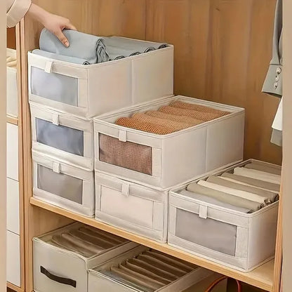 Foldable Clothes Storage Box With Viewing Window - Heavy-Duty Organizer Box, Stackable Closet Organizer For Wardrobe - view 5