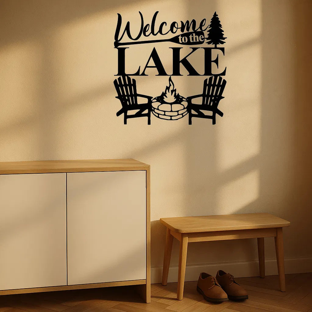 Modern Abstract Lake Waterproof Rust Resistant iron Wall Art Living Room Bedroom Office Patio Decor - view 9