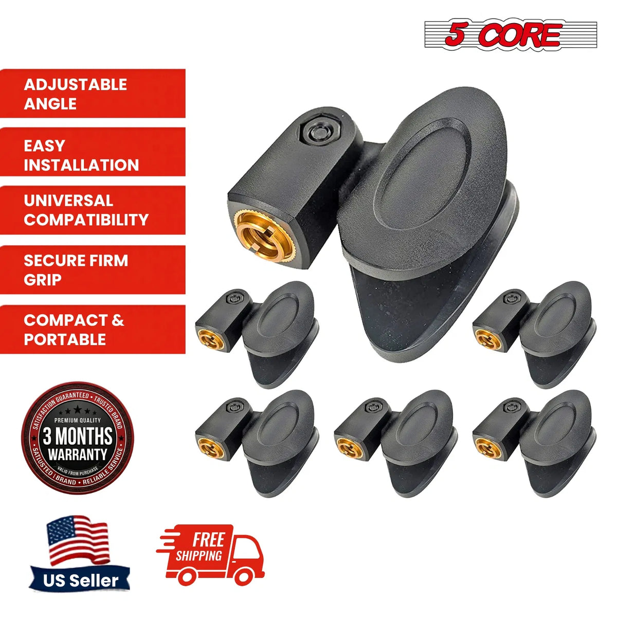 5 Core Microphone Clips for all Handheld Transmitters Universal Adjustable Mic Clips with 5/8" Male to 3/8" Female - view 4
