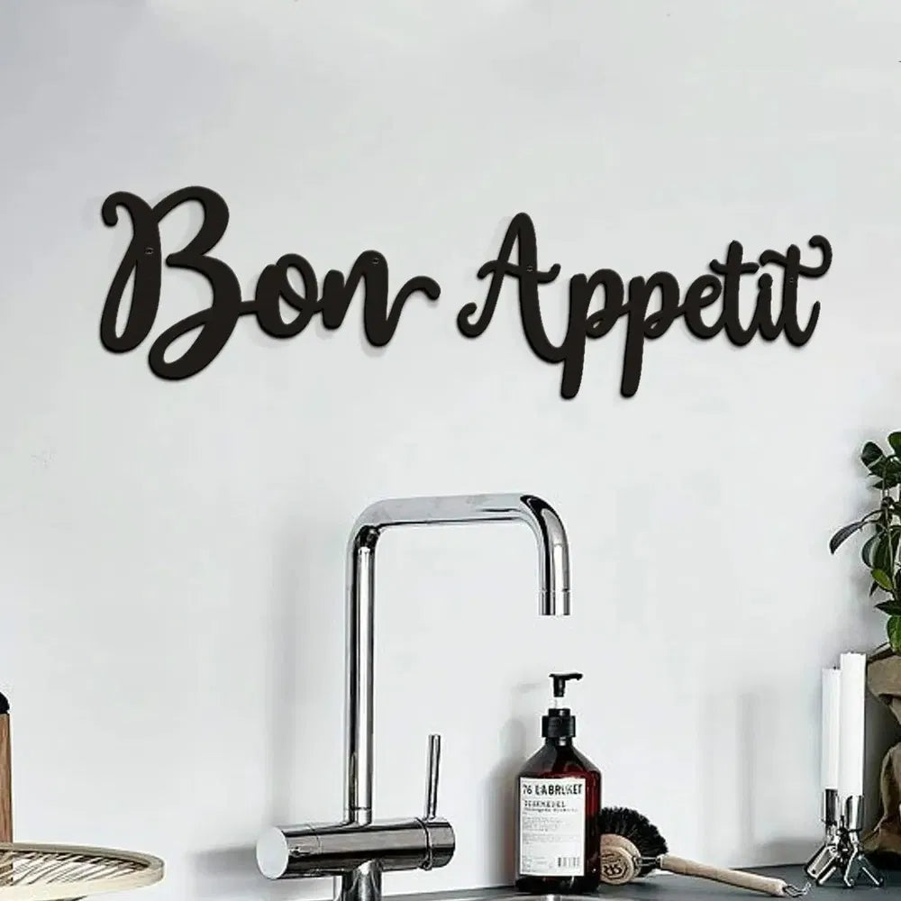 2pc Bon Appetit Wall Décor Bon Appetit Metal Wall Sign Farmhouse Kitchen Wall Art Living Room Bedroom Study Porch Decor