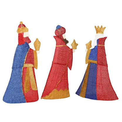 Set Of 3 Lighted Three Kings With Gifts Christmas Decorations, Pre-lit 2D Holiday Decor With 80 Warm White LED Lights - view 10