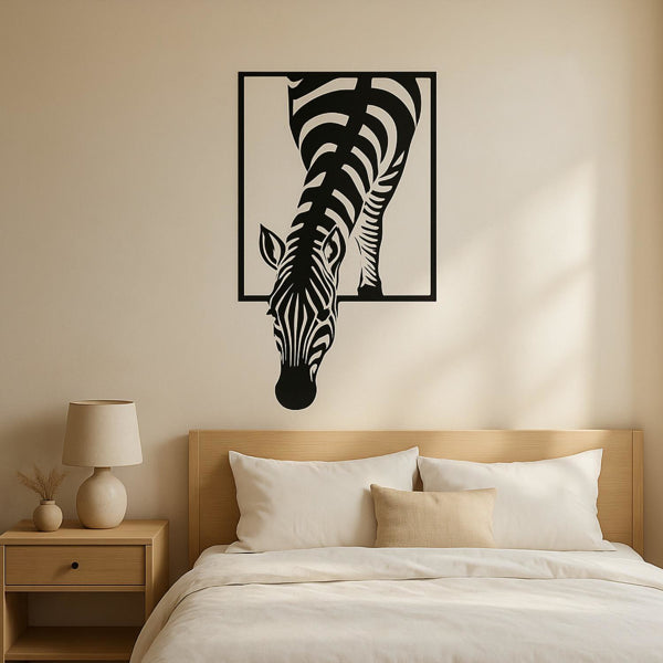 Modern Zebra Wall Art Black And White Animal Print Decor For Living Room Office Bedroom - view 2