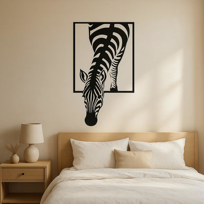 Modern Zebra Wall Art Black And White Animal Print Decor For Living Room Office Bedroom - view 2