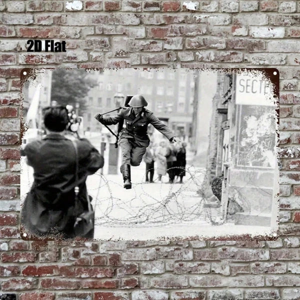 1pc Vintage Berlin Wall Fall Metal Sign 8x12 Inch Retro History Tin Plaque