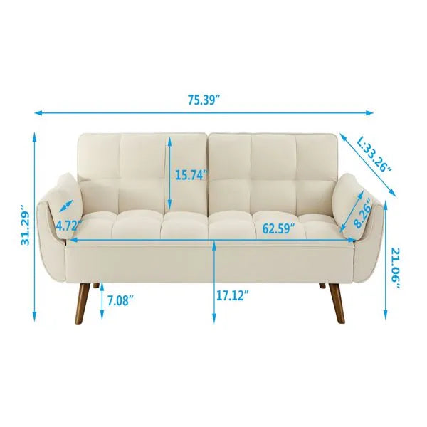 New Design Linen Sofa Furniture Adjustable Backrest Easily Assembled Reclinerst-BEIGE - view 9