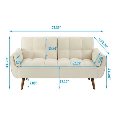 New Design Linen Sofa Furniture Adjustable Backrest Easily Assembled Reclinerst-BEIGE - view 9