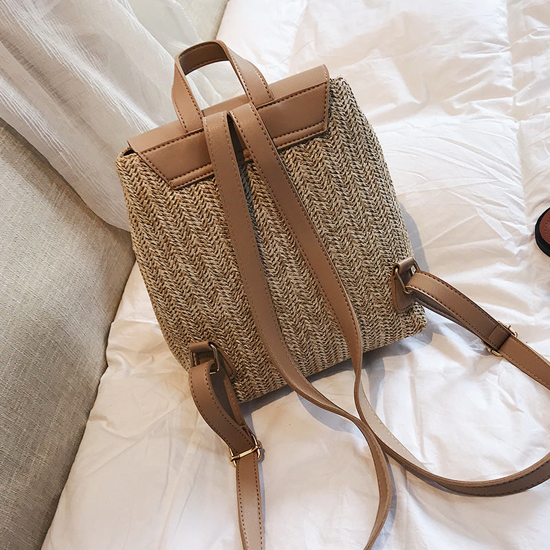 Straw Backpack Female Travel Backpack - view 4