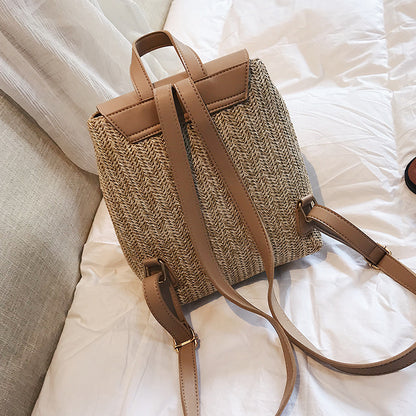Straw Backpack Female Travel Backpack - view 4