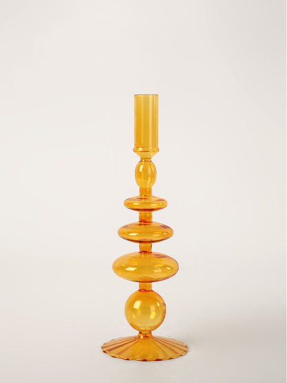 Nordic Home Colored Retro Glass Candle Holders - view 7