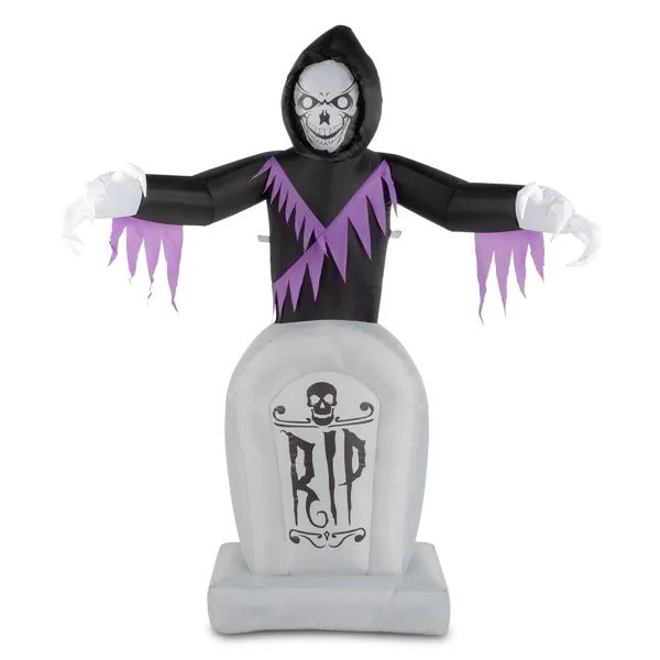 8ft Garden 3pcs LED String Lights Grim Reaper And Grave Inflatable Halloween Decoration - view 5