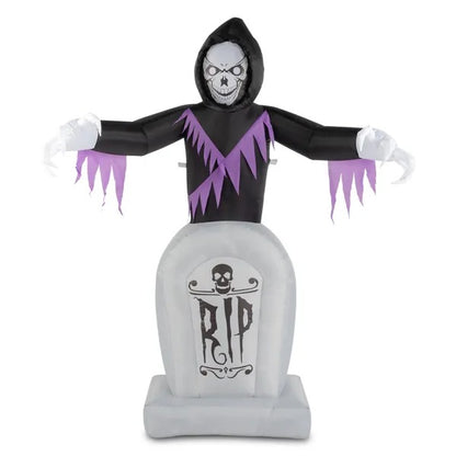 8ft Garden 3pcs LED String Lights Grim Reaper And Grave Inflatable Halloween Decoration - view 5
