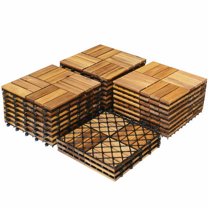 27 Pieces 12 X 12 Inch Outdoor Floor Tiles, Acacia Wood Interlocking Patio Deck Tile - view 3