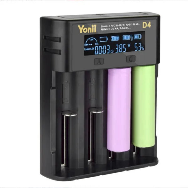 YONII 4-Slot USB LCD Smart Battery Charger For NiMH Li-ion SC/F6 AA AAA Batteries, 2025 - view 4