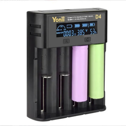 YONII 4-Slot USB LCD Smart Battery Charger For NiMH Li-ion SC/F6 AA AAA Batteries, 2025 - view 4