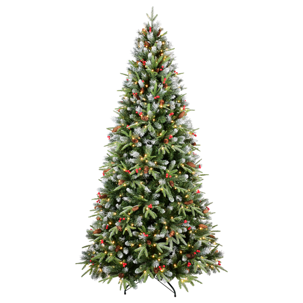 Artificial 7ft Green LED-lit Christmas Tree With 2178PE PVC Mixed Branch Tips - view 5