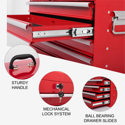 Heavy Duty Metal Tool Box, 21-inch, Portable Metal Tool Box With 4 Drawers, Small Tool Chest With EVA Liners - view 2