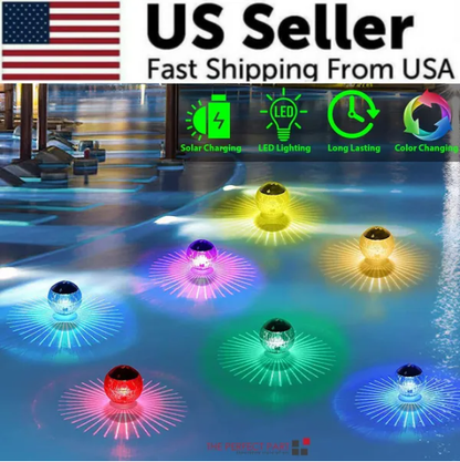 Outdoor Solar LED Floating Light Garden Pond Pool Lamp Rotating RGB Color Change - view 2