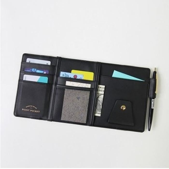 Car Auto Sun Visor Point Pocket Organizer Pouch Bag Card Glasses Storage Holder Car-Styling IC Card Holder Sunshade Bag - view 3