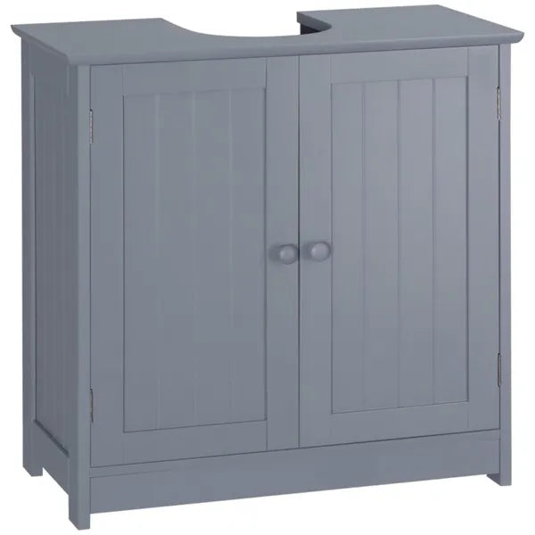 Bathroom Cabinet with 2 Doors and Shelf Bathroom Vanity Grey-AS - view 3