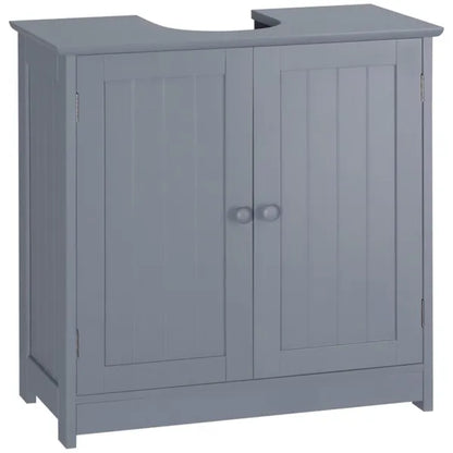 Bathroom Cabinet with 2 Doors and Shelf Bathroom Vanity Grey-AS - view 3